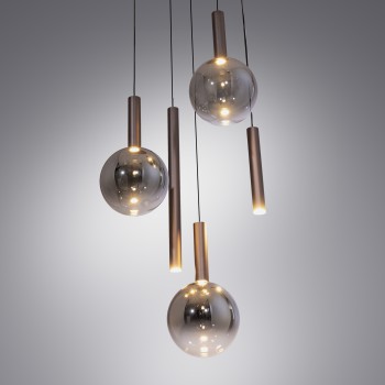 Pendul LED BOWL maro Zuma Line 2285-23, D54 cm, 6.3W