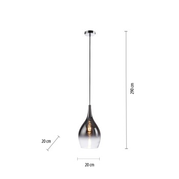 Pendul PILUA crom Zuma Line 2061-17, D20 cm, 1xE27