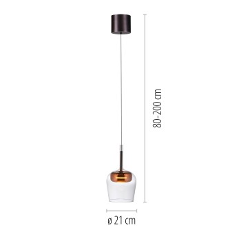 Pendul LED Q-KON cupru Zuma Line 2741-20, D21 cm, 9W