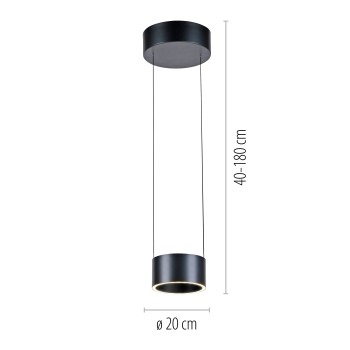 Pendul LED PURE CLIPSE gri Zuma Line 2471-15, D20 cm, 5W