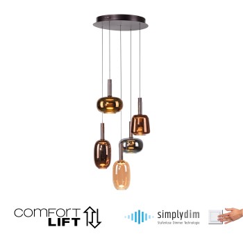 Pendul LED IRIDES multicolor Zuma Line 2682-70, D55 cm, 9W