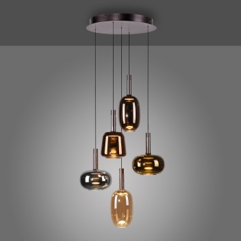 Pendul LED IRIDES multicolor Zuma Line 2682-70, D55 cm, 9W