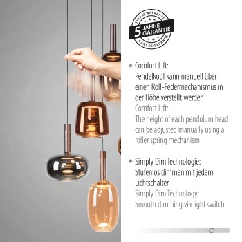 Pendul LED IRIDES multicolor Zuma Line 2682-70, D55 cm, 9W