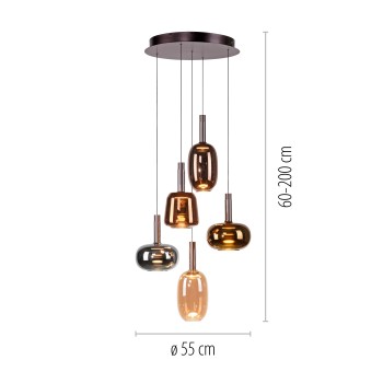 Pendul LED IRIDES multicolor Zuma Line 2682-70, D55 cm, 9W