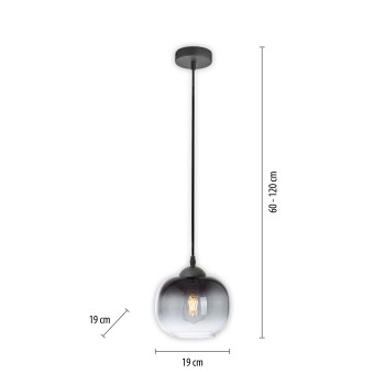 Pendul ZEA negru Zuma Line 15420-18, 120x19 cm, 1xE27