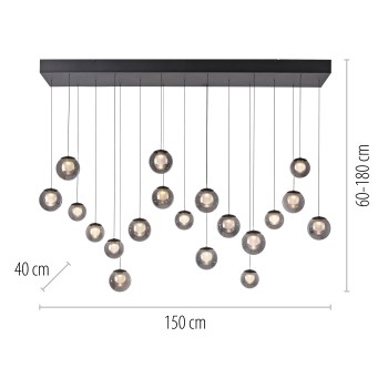Pendul LED PURE POPUP gri Zuma Line 2589-15, 150x40 cm, 3W
