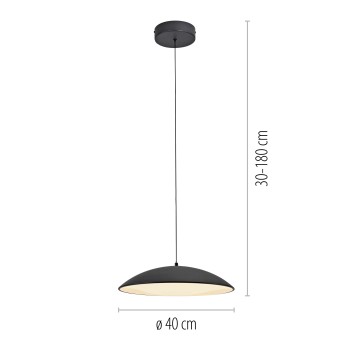 Pendul LED LENTE negru Zuma Line 14606-18, D40 cm, 17W