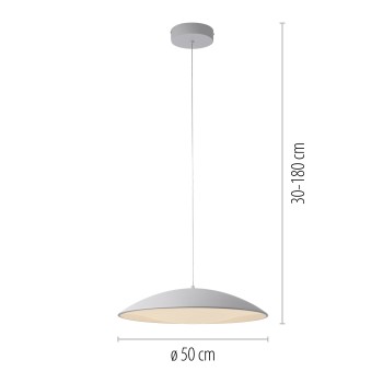 Pendul LED LENTE alb Zuma Line 14607-16, D50 cm, 23W