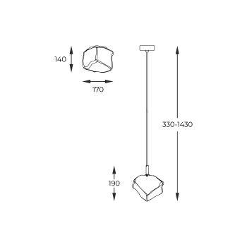 Pendul ROCK auriu Zuma Line P0488-01F-U8AC, 17x14 cm, 1xG9