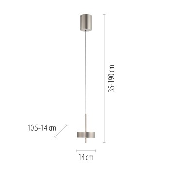 Pendul LED Q-ROTATE aluminiu Zuma Line 2247-95, D14 cm, 9W