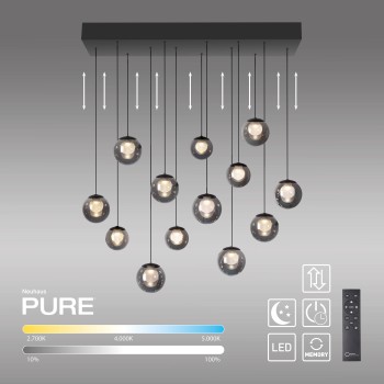 Pendul LED PURE POPUP gri Zuma Line 2590-15, 100x40 cm, 3W