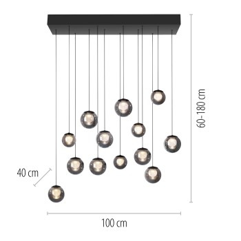 Pendul LED PURE POPUP gri Zuma Line 2590-15, 100x40 cm, 3W