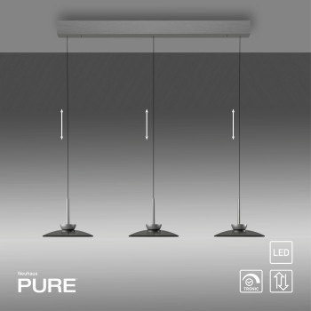 Pendul LED PURE MOON gri Zuma Line 2193-15, 140x32 cm, 15.7W