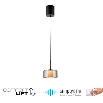 Pendul LED RIKA negru Zuma Line 2112-18, D15 cm, 6W