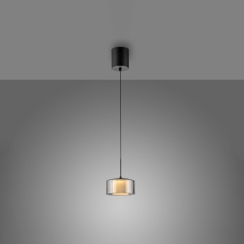 Pendul LED RIKA negru Zuma Line 2112-18, D15 cm, 6W