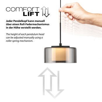 Pendul LED RIKA negru Zuma Line 2112-18, D15 cm, 6W