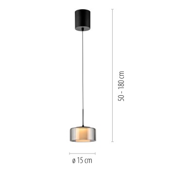 Pendul LED RIKA negru Zuma Line 2112-18, D15 cm, 6W