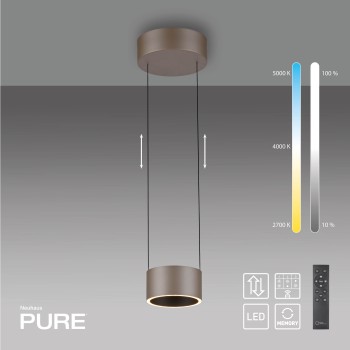Pendul LED PURE CLIPSE maro Zuma Line 2471-97, D20 cm, 5W