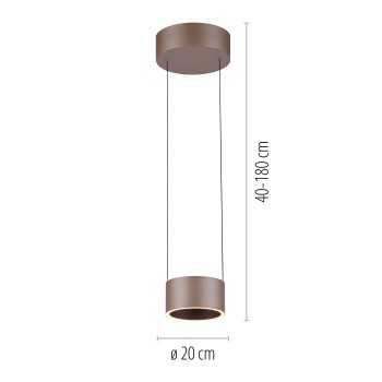 Pendul LED PURE CLIPSE maro Zuma Line 2471-97, D20 cm, 5W