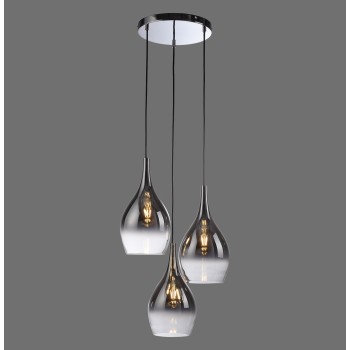 Pendul PILUA crom Zuma Line 2062-17, D46 cm, 3xE27
