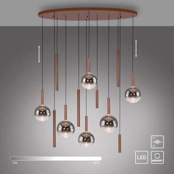 Pendul LED BOWL maro Zuma Line 2288-23, 120x45 cm, 7W