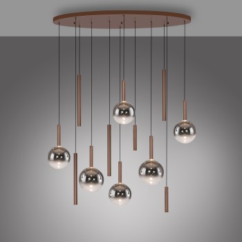 Pendul LED BOWL maro Zuma Line 2288-23, 120x45 cm, 7W