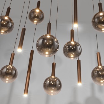 Pendul LED BOWL maro Zuma Line 2288-23, 120x45 cm, 7W