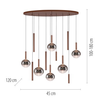 Pendul LED BOWL maro Zuma Line 2288-23, 120x45 cm, 7W