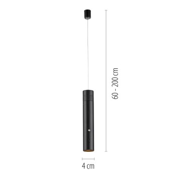 Pendul LED ATTACH negru Zuma Line 18281-18, 200x4 cm, 3W
