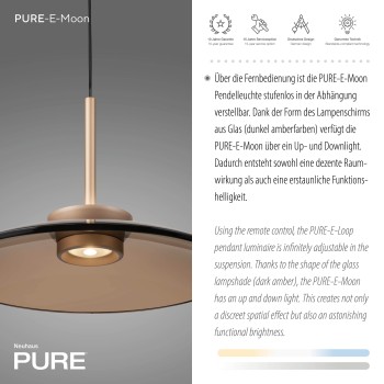 Pendul LED PURE E-MOON maro Zuma Line 2195-97, D50 cm, 18W