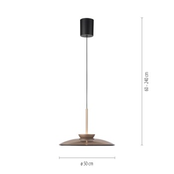Pendul LED PURE E-MOON maro Zuma Line 2195-97, D50 cm, 18W