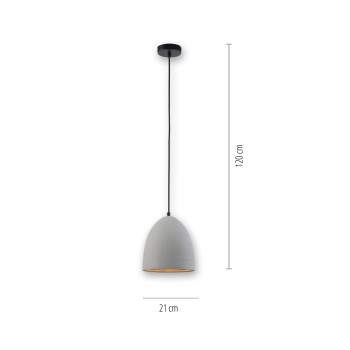 Pendul ETON gri Zuma Line 2231-22, D21 cm, 1xE27