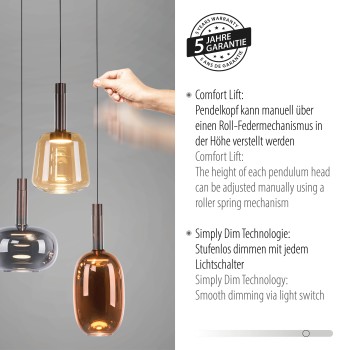 Pendul LED IRIDES multicolor Zuma Line 2679-70, D43 cm, 9W