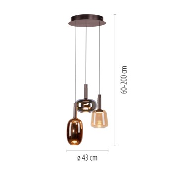 Pendul LED IRIDES multicolor Zuma Line 2679-70, D43 cm, 9W