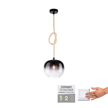 Pendul LUMA negru Zuma Line 2410-18, D30 cm, 1xE27