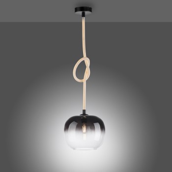Pendul LUMA negru Zuma Line 2410-18, D30 cm, 1xE27