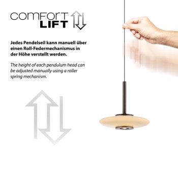 Pendul LED PURE VITRUM maro metalic inchis Zuma Line 2053-34, D22 cm, 10W