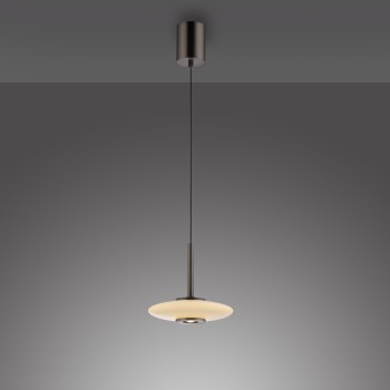 Pendul LED PURE VITRUM maro metalic inchis Zuma Line 2053-34, D22 cm, 10W
