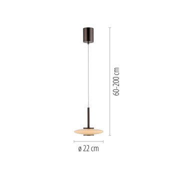 Pendul LED PURE VITRUM maro metalic inchis Zuma Line 2053-34, D22 cm, 10W
