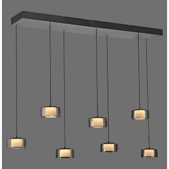 Pendul LED RIKA negru Zuma Line 2115-18, 135x31 cm, 61W