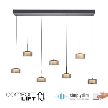 Pendul LED RIKA negru Zuma Line 2115-18, 135x31 cm, 61W