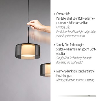 Pendul LED RIKA negru Zuma Line 2115-18, 135x31 cm, 61W