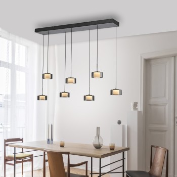 Pendul LED RIKA negru Zuma Line 2115-18, 135x31 cm, 61W