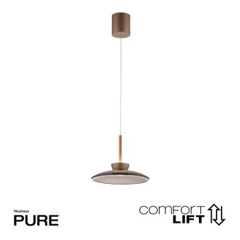 Pendul LED PURE MOON maro Zuma Line 2191-97, D32 cm, 15.7W