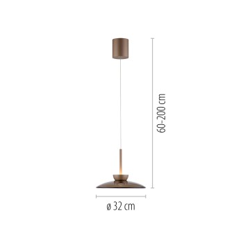 Pendul LED PURE MOON maro Zuma Line 2191-97, D32 cm, 15.7W