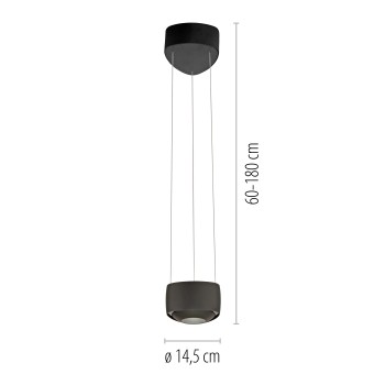 Pendul LED Q-STRETTO negru Zuma Line 2657-18, D14.2 cm, 20W