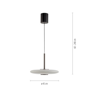 Pendul LED PURE E-VITRUM maro inchis Zuma Line 2084-34, D45 cm, 26W
