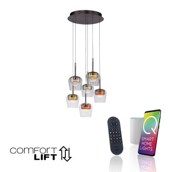 Pendul LED Q-KON multicolor Zuma Line 2744-70, D50 cm, 6W
