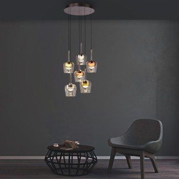 Pendul LED Q-KON multicolor Zuma Line 2744-70, D50 cm, 6W