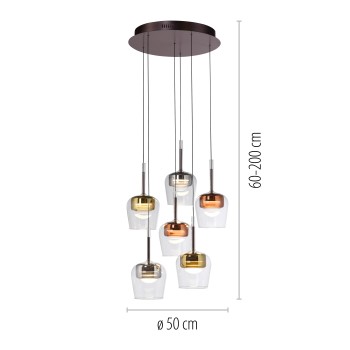 Pendul LED Q-KON multicolor Zuma Line 2744-70, D50 cm, 6W